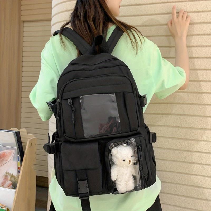 Minimalist Backpack All Match Rucksack School Bag With Bear