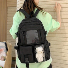 Minimalist Backpack All Match Rucksack School Bag With Bear