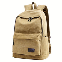 Vintage Canvas Laptop Backpack Lightweight Student Book Bag