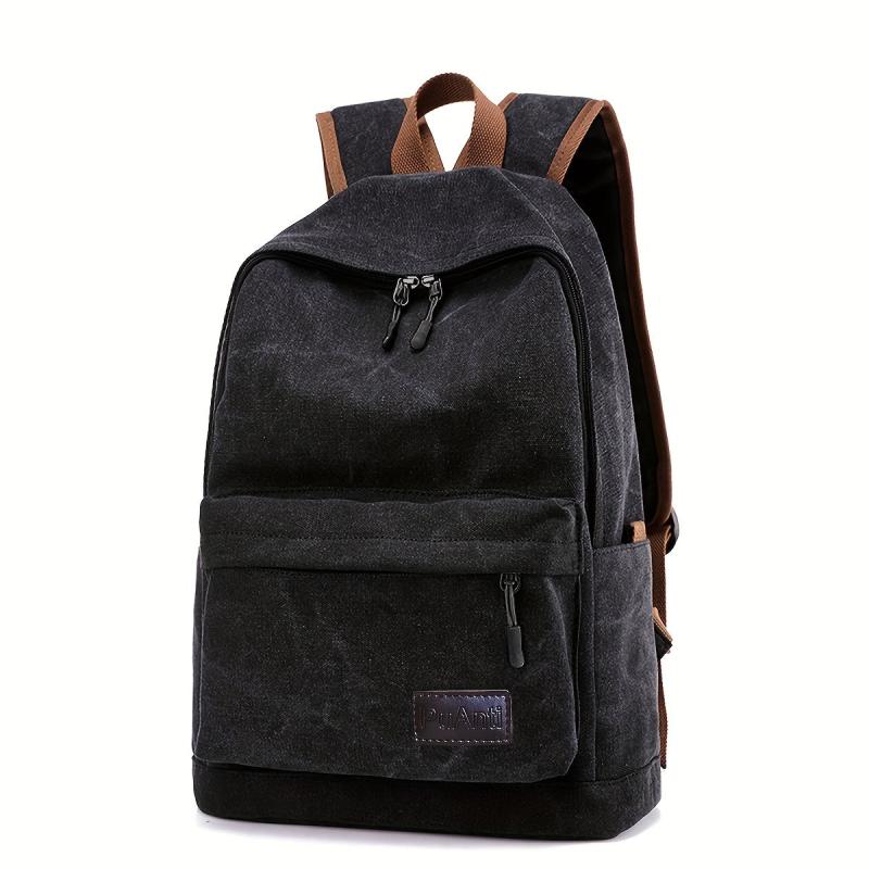 Vintage Canvas Laptop Backpack Lightweight Student Book Bag