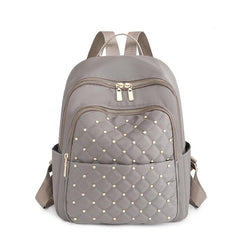 Quilted Detail Backpack Women's Nylon Travel Bookbag Student Schoolbag
