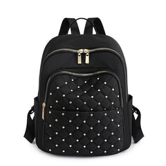 Quilted Detail Backpack Women's Nylon Travel Bookbag Student Schoolbag
