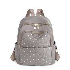 Quilted Detail Backpack Women's Nylon Travel Bookbag Student Schoolbag
