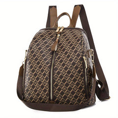 Large Capacity Plaid Backpack Nylon Durable Lightweight School Backpack