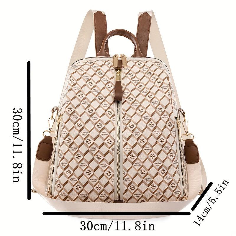 Large Capacity Plaid Backpack Nylon Durable Lightweight School Backpack