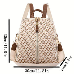 Large Capacity Plaid Backpack Nylon Durable Lightweight School Backpack