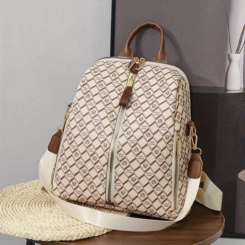 Large Capacity Plaid Backpack Nylon Durable Lightweight School Backpack