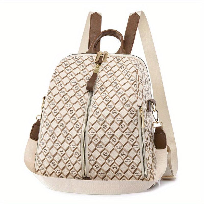 Large Capacity Plaid Backpack Nylon Durable Lightweight School Backpack