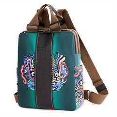 Vintage Floral Pattern Backpack Laptop Bag