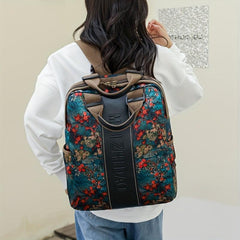 Vintage Floral Pattern Backpack Laptop Bag