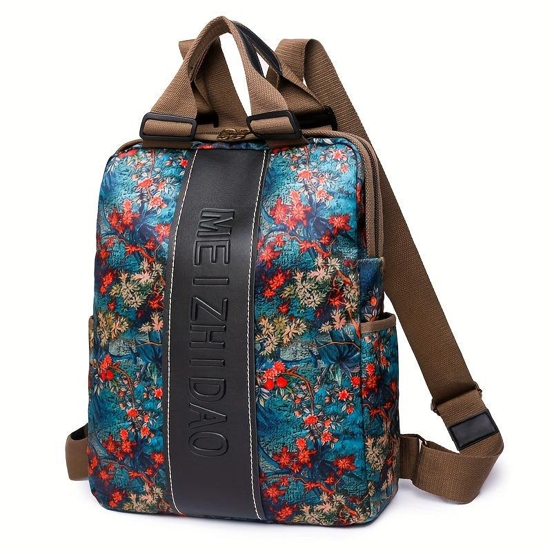 Vintage Floral Pattern Backpack Laptop Bag