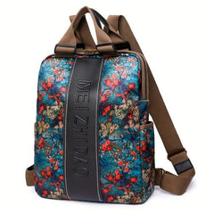 Vintage Floral Pattern Backpack Laptop Bag