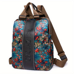 Vintage Floral Pattern Backpack Laptop Bag