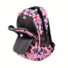 Geometric Pattern Backpack Set with Lunch Bag & Pencil Case
