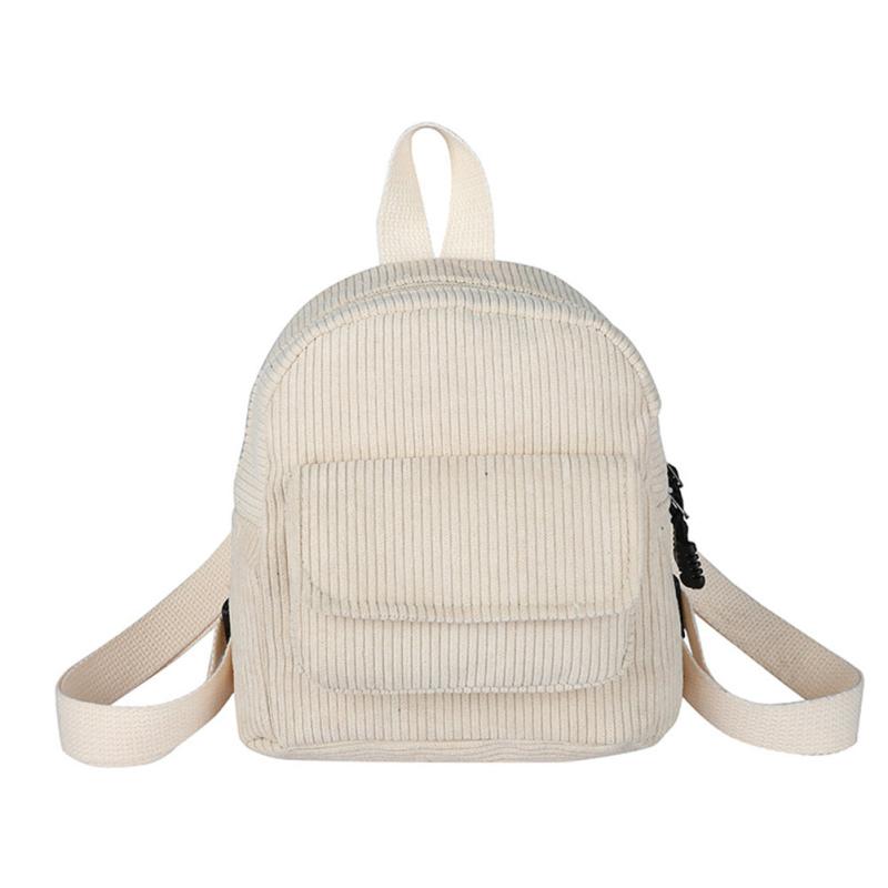 Corduroy Mini Backpack for Women Girls