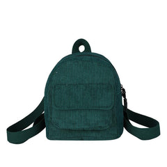 Corduroy Mini Backpack for Women Girls