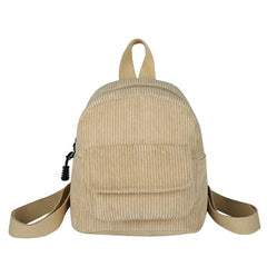 Corduroy Mini Backpack for Women Girls