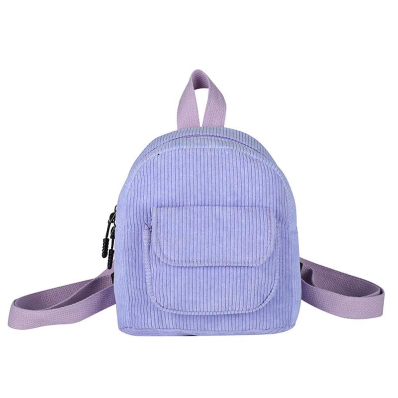 Corduroy Mini Backpack for Women Girls