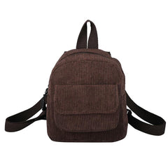 Corduroy Mini Backpack for Women Girls