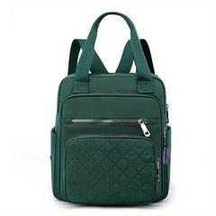 Argyle Quilted Backpack Women's Top Handle Daypack Purse
