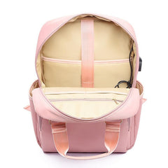 Large Capacity USB Laptop Backpack Preppy School Daypack