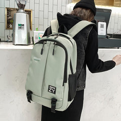 Colorblock Students Backpack Large Capacity School Bag Casual Nylon Travel Bookb