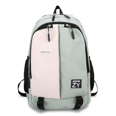 Colorblock Students Backpack Large Capacity School Bag Casual Nylon Travel Bookb