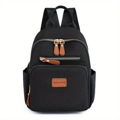 Solid Casual Backpack Solid Zipper Versatile Knapsack Layer Rucksack