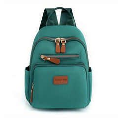 Solid Casual Backpack Solid Zipper Versatile Knapsack Layer Rucksack