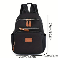 Solid Casual Backpack Solid Zipper Versatile Knapsack Layer Rucksack