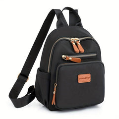 Solid Casual Backpack Solid Zipper Versatile Knapsack Layer Rucksack