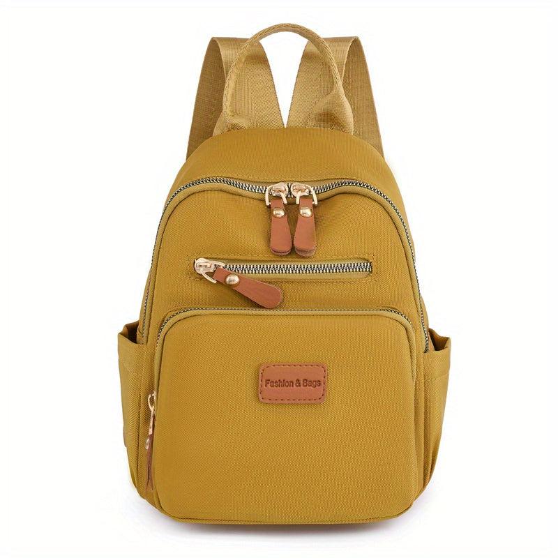 Solid Casual Backpack Solid Zipper Versatile Knapsack Layer Rucksack