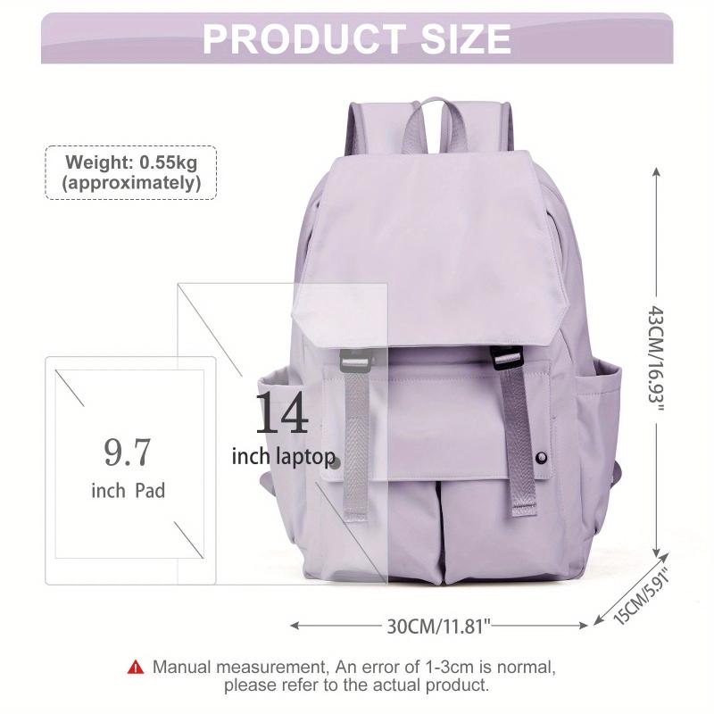 Nylon Flap Laptop Backpack Lightweight Travel Rucksack