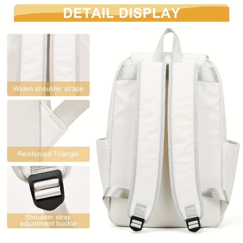 Nylon Flap Laptop Backpack Lightweight Travel Rucksack