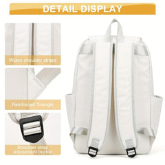Nylon Flap Laptop Backpack Lightweight Travel Rucksack