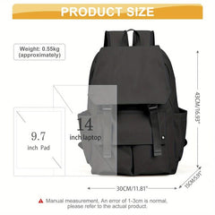 Nylon Flap Laptop Backpack Lightweight Travel Rucksack