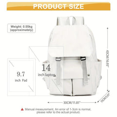 Nylon Flap Laptop Backpack Lightweight Travel Rucksack