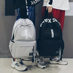 Letter Graphic Zipper Backpack School Bag Casual Travel Daypack