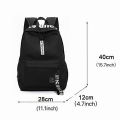 Letter Graphic Zipper Backpack School Bag Casual Travel Daypack