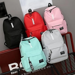 Letter Graphic Zipper Backpack School Bag Casual Travel Daypack