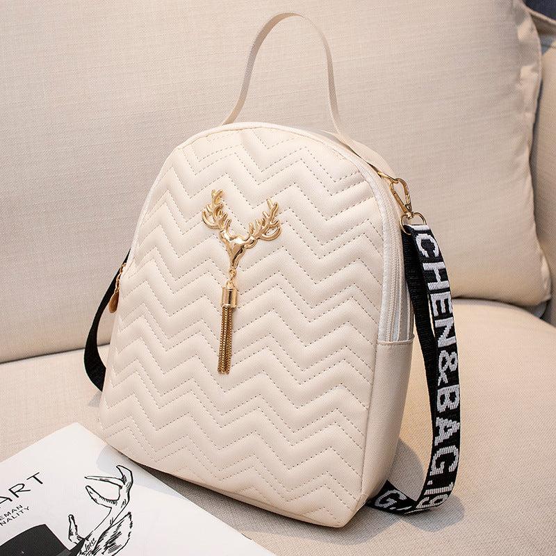 Chevron Quilted Backpack Crossbody Bag For Women