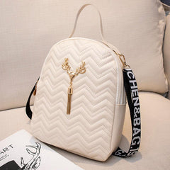 Chevron Quilted Backpack Crossbody Bag For Women
