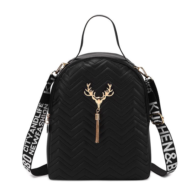 Chevron Quilted Backpack Crossbody Bag For Women