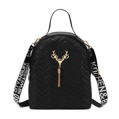 Chevron Quilted Backpack Crossbody Bag For Women