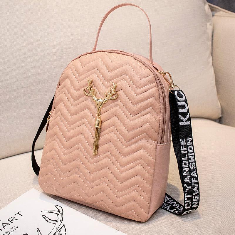 Chevron Quilted Backpack Crossbody Bag For Women