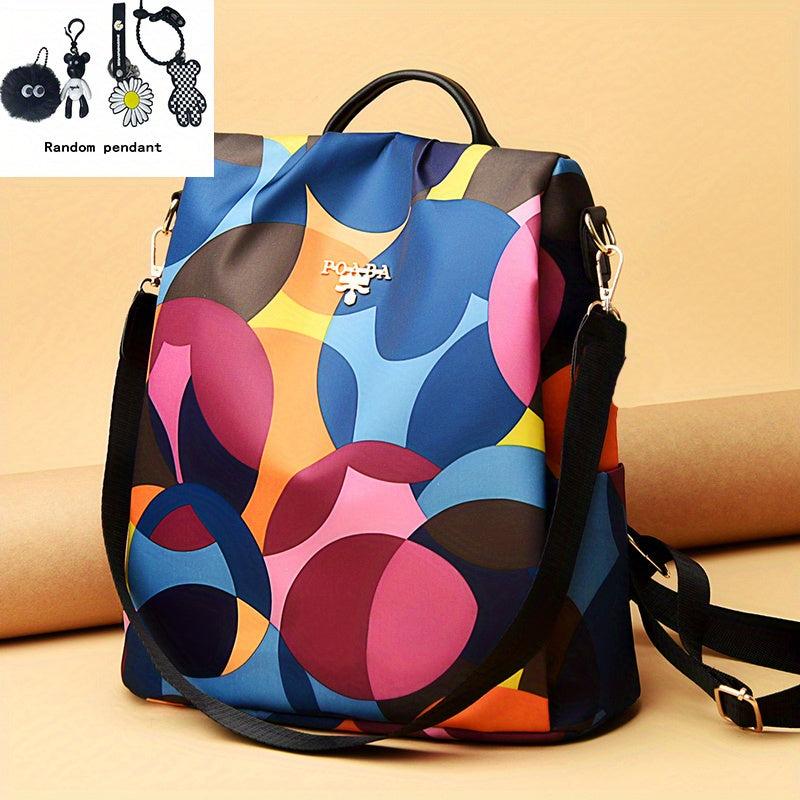 Large Capacity Preppy Backpack Nylon Waterproof Lightweight School Travel Bag