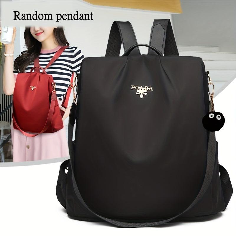 Large Capacity Preppy Backpack Nylon Waterproof Lightweight School Travel Bag