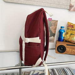 Plaid Large Capacity Backpack with Mini Bag