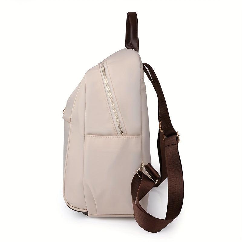 Large Capacity Preppy Backpack Nylon Lightweight School Campus Daypack Travel