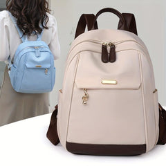 Large Capacity Preppy Backpack Nylon Lightweight School Campus Daypack Travel